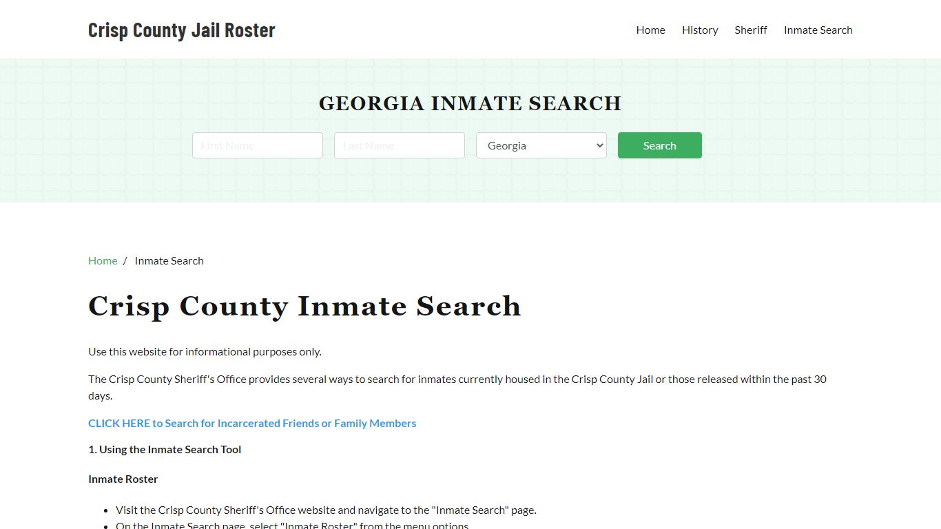 Crisp County, GA Detainee Lookup