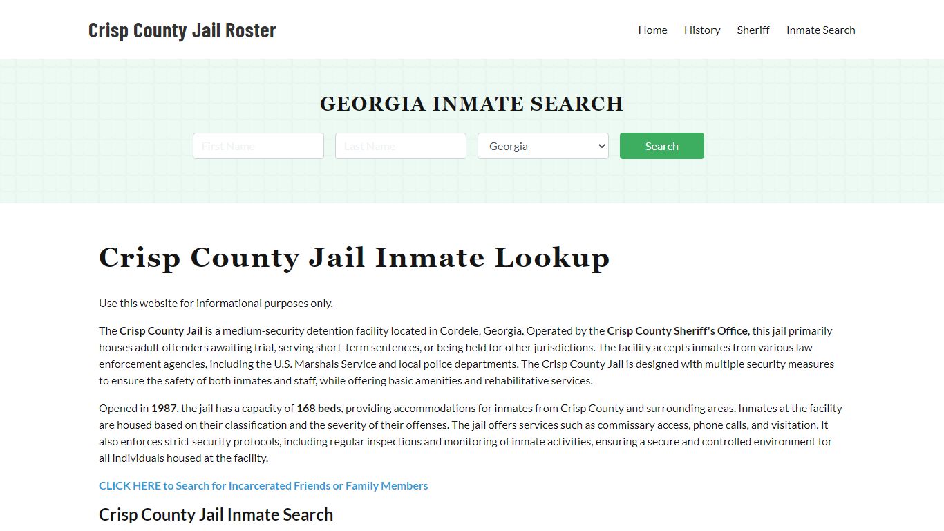 Crisp County Jail Roster Lookup, GA, Inmate Search