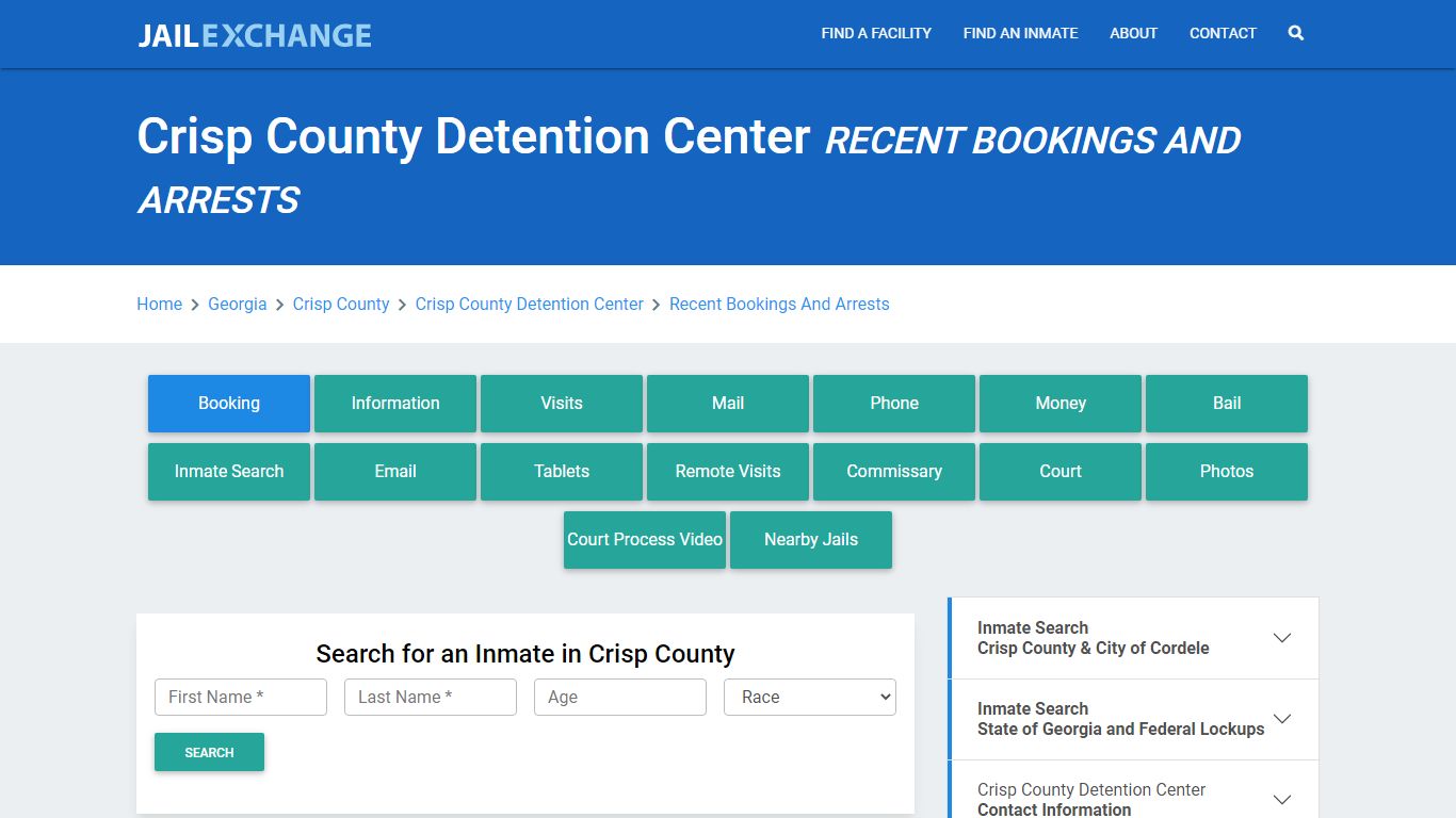 Crisp County Detention Center Recent Bookings And Arrests - Jail Exchange