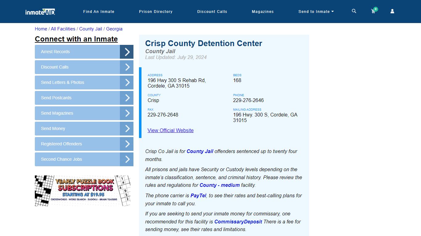 Crisp County Detention Center - Inmate Locator